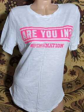 PINK Victoria's Secret White Short Sleeve Tee